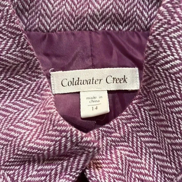 Coldwater Creek Herringbone Vest wool blend size 14 zip front - Picture 9 of 10